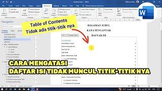 DAFTAR ISI OTOMATIS Tidak ada Titik-titik nya? Ini Cara Mengatasi nya