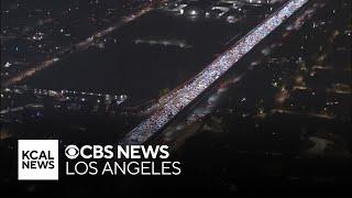 Search for burglary suspect causes massive backup on I-10 Freeway