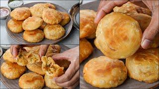 Aloo Puri Recipe  Aloo Kachori Recipe  Khasta Potato Stuffing Puri