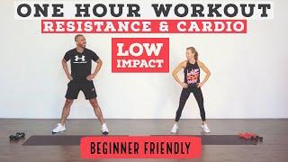 1 HOUR TOTAL body resistance and cardio workoutLow Impactstanding & no equipment options