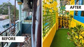 Extremely Small Balcony Makeover 2023 DIY balcony makeover Ideas Colourful Balcony Ideas