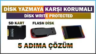 Disk Yazmaya Karşı Korumalı Hatası  flash disk sd kart harici hdd ssd  Disk Read Only