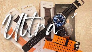 Samsung Galaxy Watch Ultra - Unboxing Set-Up and Fitting with 6 Bands Marine Peakform Trail