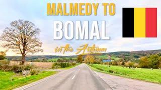 Driving in Belgium  from Malmedy to Bomal in November 2023