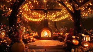 Cozy Autumn Ambience  Cozy Fireplace Sounds  Halloween Ambience for Relaxing & Sleep & Focus 