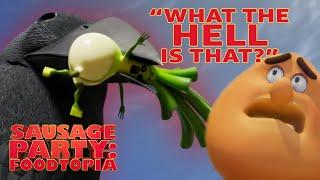 Megan Thee Scallion Is Attacked By A Bird  Sausage Party Foodtopia