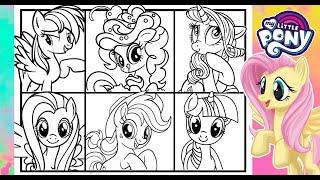 MY LITTLE PONY Fun Together Coloring Page COLOR FLUTTERSHY PINKIE PIE TWILIGHT RAIRTY RAINBOW DASH