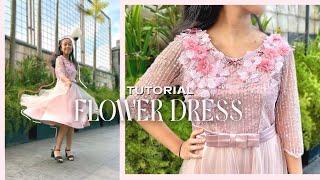 Pasang Bunga Bermekaran di Atas Dress  - DIY Flower Dress Tutorial