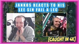 Jankos Reacts to His LEE SIN FAIL on LEC Broadcast  CAUGHT in 4K