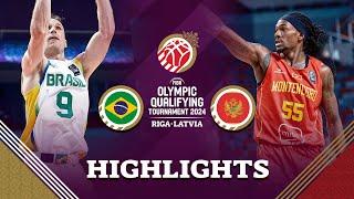 Brazil  start Olympic bid with a win over Montenegro   Highlights  FIBA OQT 2024 Latvia