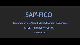 Creation of Customer Invoice Credit Memo and Payment documents