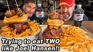 Eating TWO Smoak BBQ “Bucket” Burger Challenges in Rochester Minnesota