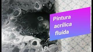 Pintura acrílica fluída com bolhas e sem floetrol