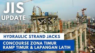 Jakarta International Stadium JIS - Update Ramp Timur Strand Jacks dan Lapangan Latih