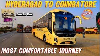 Hyderabad to Coimbatore bus journey by Shyamoli Volvo 9600 Sleeper bus  Ultra Luxurious journey