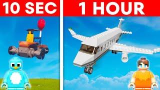 10 Seconds vs 1 Hour AIRCRAFT HOUSE Build Challenge in LEGO Fortnite Star Wars