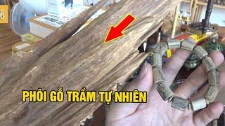 Phôi gỗ Trầm làm Vòng Trúc Tự Nhiên và Chuỗi 108 Hạt Chọn Cho Khách