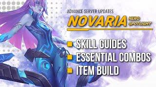 Novaria Hero Spotlight - Advance Server  Skill guide Combo Item build  Mobile Legends.