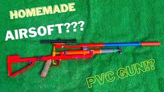 DIY Airsoft Toy Gun Pcp Gun - Test fire and Demo of Homemade Airsoft Toy Gun 5.95mm bbs