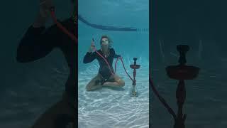 first ever UNDERWATER HOOKAH  SHISHA ‍️ #subscribe #shorts #hookah #shisha #underwater