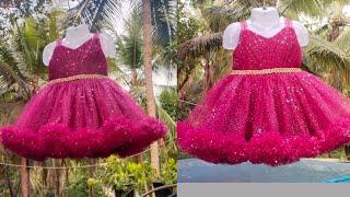 2 yr baby frock cutting and stitching@Latest cindrella frockDesigner net frockParty wear dress