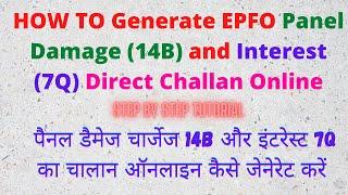 How to Generate and Pay EPF Panel Damage 14B and Interest 7Q Challan Online  EPF 14B and &Q Challan