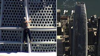 Video Man free climbs 1070-foot Salesforce Tower in San Francisco l ABC7