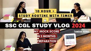 SSC CGL 2024 Study Vlog  My Mock Score  An Honest Day in life of an SSC aspirant#ssc #ssccgl #cgl