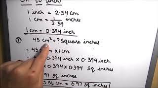 How to convert square cm to square inches  square centimeters to square inches  sq cm to sq inches