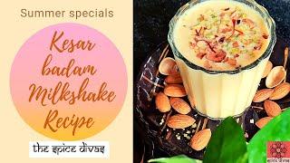 Kesar Badam Milkshake Recipe  Summer Specials  TheSpiceDivas