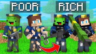 Mikey and JJ From Poor to Rich Police Challenge in Minecraft Maizen