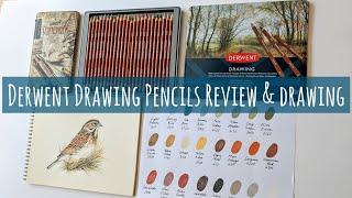 Derwent Drawing 24 Set of Coloured Pencils Swatch Review Comparison & Time Lapse Drawing