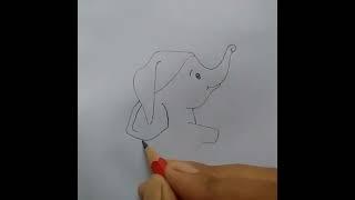 How to draw a cute elephant  cute drawing