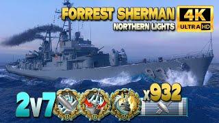 Destroyer Forrest Sherman DAKKA DAKKA on map Northern Lights - World of Warships