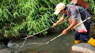 cari ikan disungai bebatuan  hasilnya dapat banyak  electric fishing