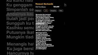 Memori Berkasih-Siti Nordiana  #liriklagu #musichits#viral