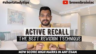 Active Recall - Scientific technique to revise & remember what you study  #shortstudytips