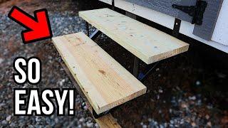 SO EASY How to Build Steps - Modern METAL Stringers  DIY Shed Conversion to Soap Making Studio