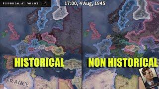 HOI4 Timelapse - HISTORICAL VS NON HISTORICAL 2023  AI Only