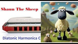 Shaun The Sheep diatonic harmonica C + tabs