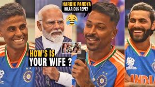 Pm Narendra Modi HILARIOUS Fun With Hardik Pandya  SKY  Ravindra Jadeja