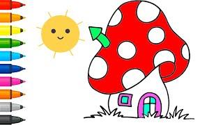 Рисуем милый домик Раскраски для детей Малышата Рисуют #275