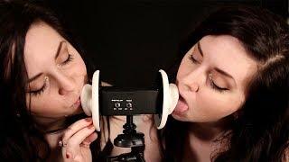   ASMR doubledove TWIN EAR EATING.  ear licking ear eating intense mouth sounds