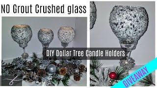 DIY Mosaic Christmas Candle Holders NO GROUT + Giveaway  GLAM Crushed Glass Mirror Room Decor