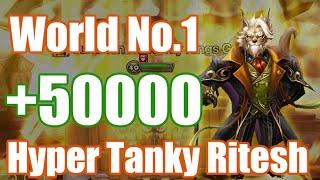 World No.1 『HP+50000』Hyper Tanky Ritesh Debut【Summoners War RTA】