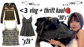 Thrift Try On Haul + Vlog trendy & y2k  *｡･*