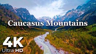 Amazing Caucasus Mountains in 4K Ultra HD - Scenic Relaxation - Relaxing Music - Earth Spirit