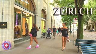 SWITZERLAND ZURICH  Stroll around BAHNHOFSTRASSE & Münsterhof  City Center Evening walk 4K