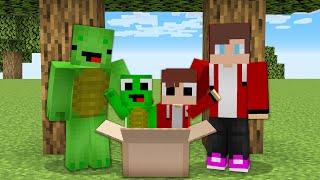 Baby JJ & Mikey Lost and Found the new Family in minecraft challenge Maizen Mizen Mazien