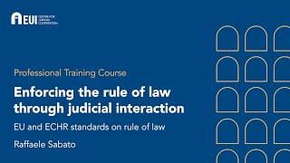 Enforcing the rule of law through judicial interaction techniques  Raffaele Sabato